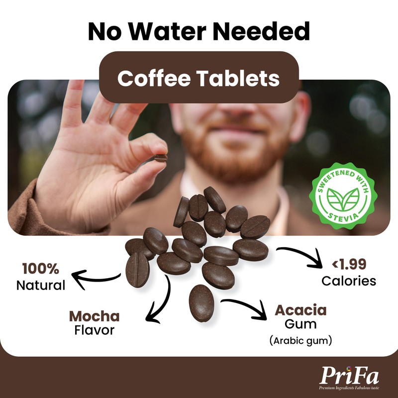 PriFa Mocha Coffee Tablets – Sweetened with Stevia, Decadent Mocha
