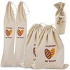 Linen Bread Bags, Pack of 4 Natural Unbleached Bread Bags,