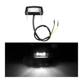 Zpana 12V Motorcycle LED License Plate Light, 6K Mini Motorbike Rear Brake Tail Lamp, Automotive Taillight License Plate Mount Lamp Assembly Accessories, Universal for SUV, Sedan, Truck