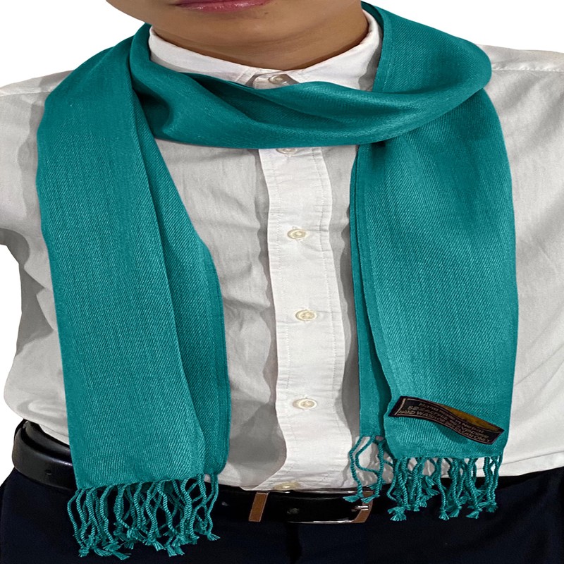 CJ Apparel Teal Green Men's Nepalese Solid Colour Fashion Scarf