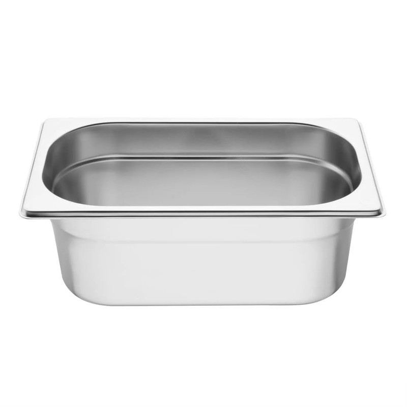 Vogue Stainless Steel1/4 Gastronorm Pan 2.5Ltr/100mm Deep Food Container