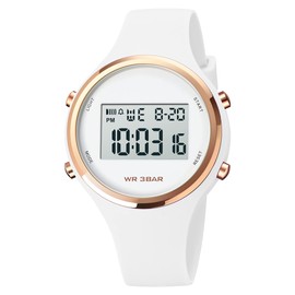 GBB Digital Watches for Women, Multifunction Waterproof Ladies Watch, Fashion Colorful Sport Wrist Watch for Women Girls Students Female (White)