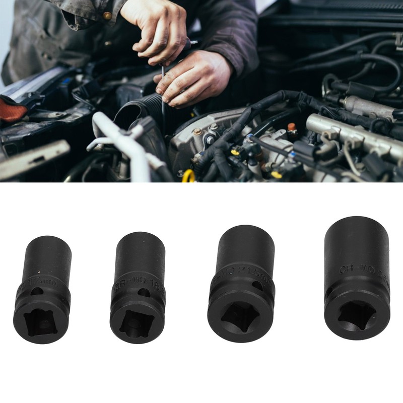 4pcs Locking Wheel Nut Removal Sockets Removers Extractors Kit Aluminum