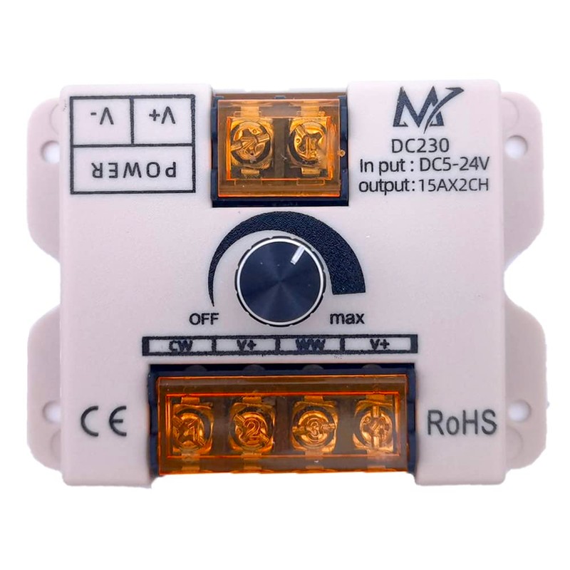 Cleiscry LED Dimmer DC 12V 24V 30A 360W Adjustable Brightness