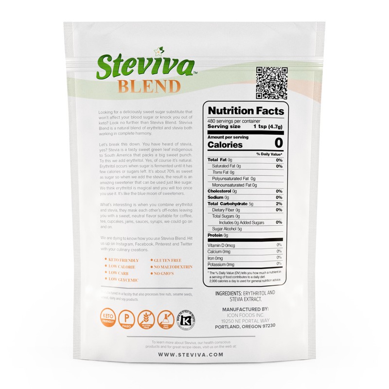 Steviva Blend - Erythritol, Stevia Blend NonGMO Low Carb Sweetener