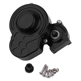 Pothyes All Metal Complete Gearbox Transmission with Motor Gears for 313mm Wheelbase 1/10 RC Crawler Truck Axial SCX10 & SCX10 II DIY Upgrade Parts (Black)-651651