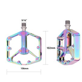 Yongness 3 Bearing Bicycle Pedal, Lightweight, Non-Slip Aluminium Bicycle Pedal, 9/16 Inch, Universal Fit for Road Bikes, Mountain Bikes, Durable and Quiet Design (Colour)