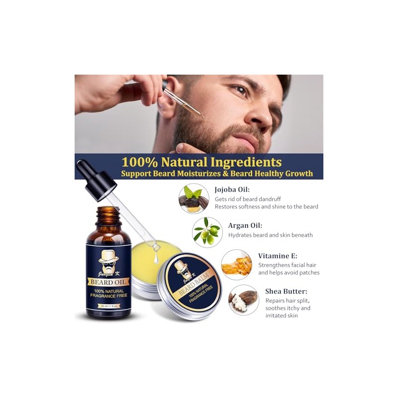 Kit de Cuidado de Barba para Hombres, Set de Aseo