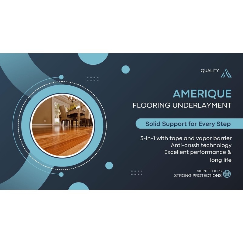 AMERIQUE 400SQFT 4TH Generation Blue 1.5MM Thick Flooring Underlayment Padding