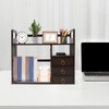 Bamboo Bookshelf, Desktop Organizer Office Desk Rack Storage Shelves, with