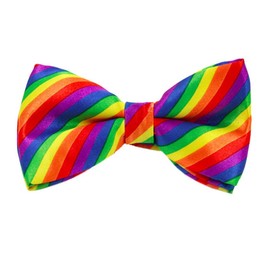 ZCYYYS Rainbow Tie for Men Bow Tie Women Adjustable Bowtie Girl School Uniform Pre Tied Colorful Neck Tie Pride Day Accessory (Rainbow Stripe)