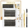 FEEGO Fluffy Eyelash Extensions Kit With Cluster Lashes, Eyelashes Extensions