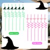 Lyreh 24pcs Fun Straws, Reusable Plastic Crown & Witch Hat