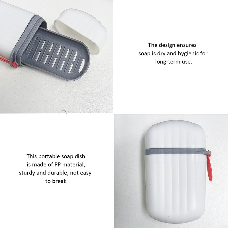 Pack of 4 Portable Soap Dish, Travel Soap Dish, Soap