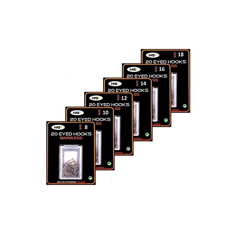 Barbless Eyed Course Fishing Hooks Size 16