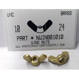 AmericanIntegratedSupply.com #10-24 Wing Nuts Solid Brass (10)