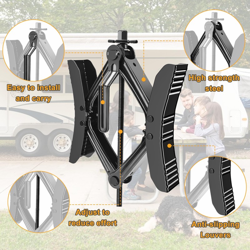 Lezcufer Camper Wheel Chock Stabilizer 2 Sets for RV Travel