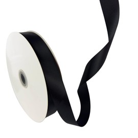 Listón satinado 2.2.cm de ancho 90 metros de largo poliester, listón para moños, liston para flores eternas (Negro)