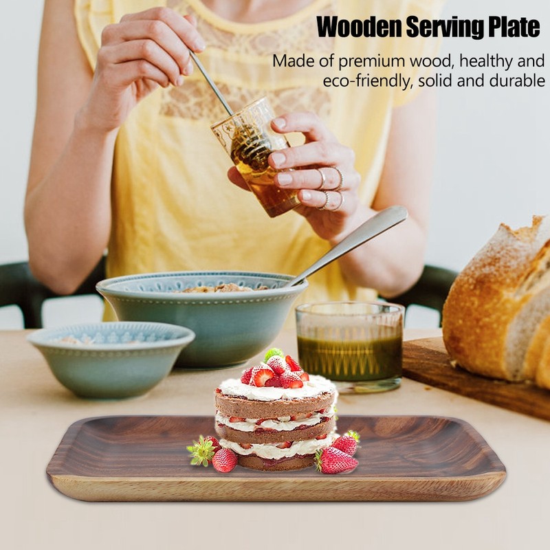 Elegant Sushi Tray Snacks Salad Desserts Wooden Serving Dish for
