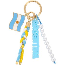 Llavero con bandera de la Copa del Mundo Dijes de bandera para cartera de llave de coche Trajes patrióticos accesorios de espíritu de equipo