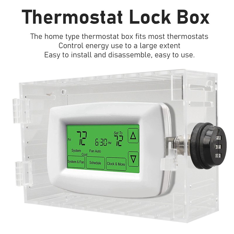 Thermostat Lock Box Universal Large Transparent Thermostat Protective Guard for