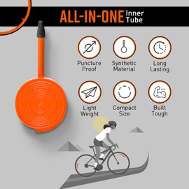 S-Tubo Tube - Road - 700c - 80mm Valve - Orange, orange