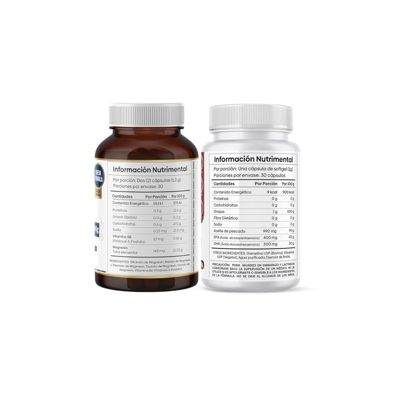 Pack Magnesio Ultra + Ultra Omega 3 Nutrientes Vidalabs México