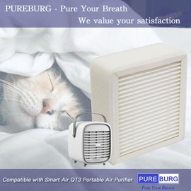 PUREBURG Replacement Filter Compatible with Smart Air QT3 Portable Air Purifier,4-Pack H13 True HEPA Air Clean Dust Pet-hair