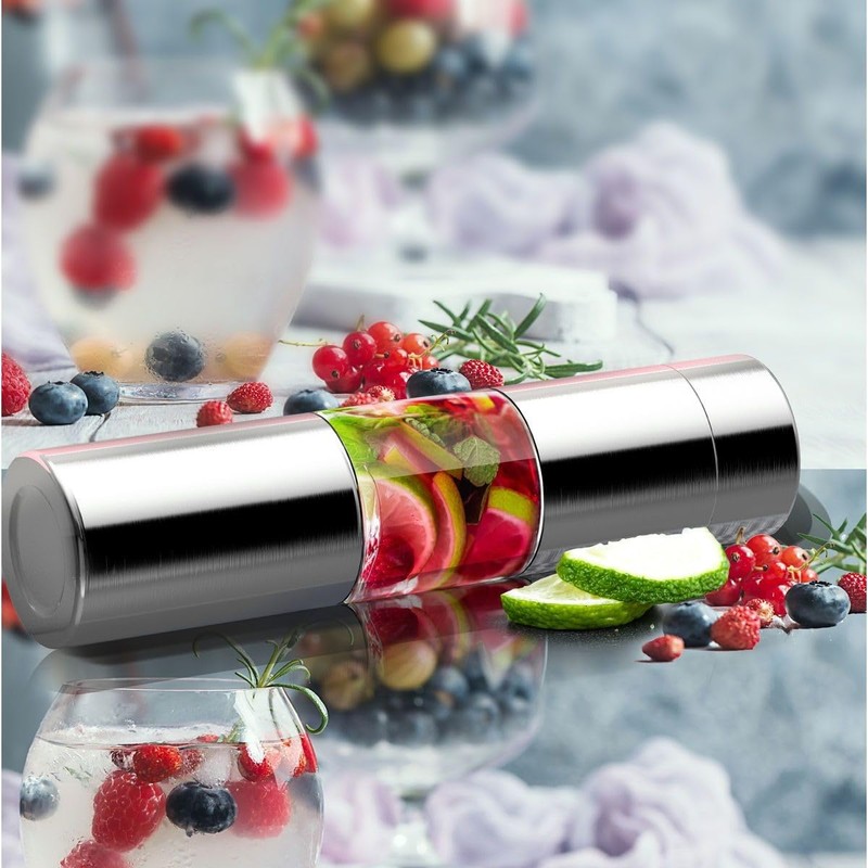 Asobu Flavour u See Stainless Steel Infuser Water Bottle, Silver,