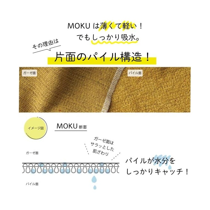 Moku Face Towels, 5-Piece Set, 13×39 inches, Made in Japan,