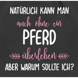 Shirtracer Horses Survive without Horse Organic Cotton Gym Bag and Cloth Bag - Black -