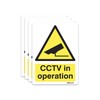 Pack of 4 CCTV camera in operation warning Sign, 5cm