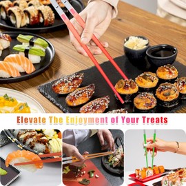 2 Pairs Lightsaber Chopsticks Light Up LED Glowing Light Saber Chop Sticks, Resuable Sushi Lightup Sabers Chopstick with 9 Colors&Removable Handle for Kitchen, Dinner Party, Sushi Cutlery