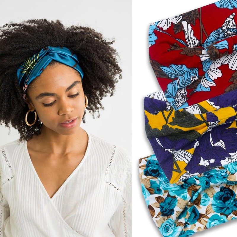 IVARYSS Wide Headbands for Women, Knotted Head Wraps Turbans, Large