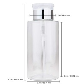 PANA Professional 10 oz. SILVER Chrome Lid No Wording Labeled Push Down Liquid Pumping Clear Bottle Dispenser