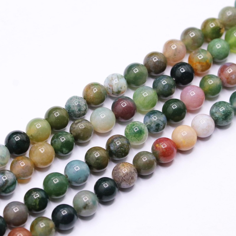 jodaying Gorgeous Natural Indian Agate Gemstone Loose Beads Smooth Round