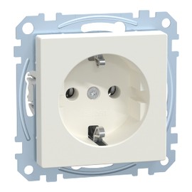 Merten MEG2301-0419 SCHUKO socket-outlet, plug-in terminals, polar white, System M