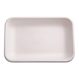 ECO PRODUCTS Compostable 24oz To Go Containers, Case of 400, 8.5"x5.5"x1.5" Vanguard Rectangle Box, Disposable Renewable White Molded Fiber, No PFAS, Tree-Free, Lid Available, ASTM, BPI-Certified