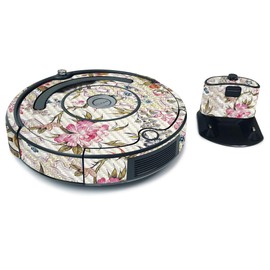 MightySkins Carbon Fiber Skin for iRobot Roomba 675 Max Coverage - Floral Design | Protective, Durable Textured Carbon Fiber Finish | Easy to Apply, Remove, and Change Styles | Made in The USA