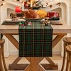 Green Yellow Plaid Christmas Table Runner, Winter Holiday Table Runners