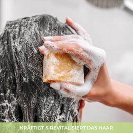 Meina Natural Cosmetics - Organic Hair Soap with Lemongrass and Marigold, Certified, Vegan, Sustainable, Handmade, Plastic-Free, No Palm Oil, Like a Solid Shampoo - 3 x 80 g