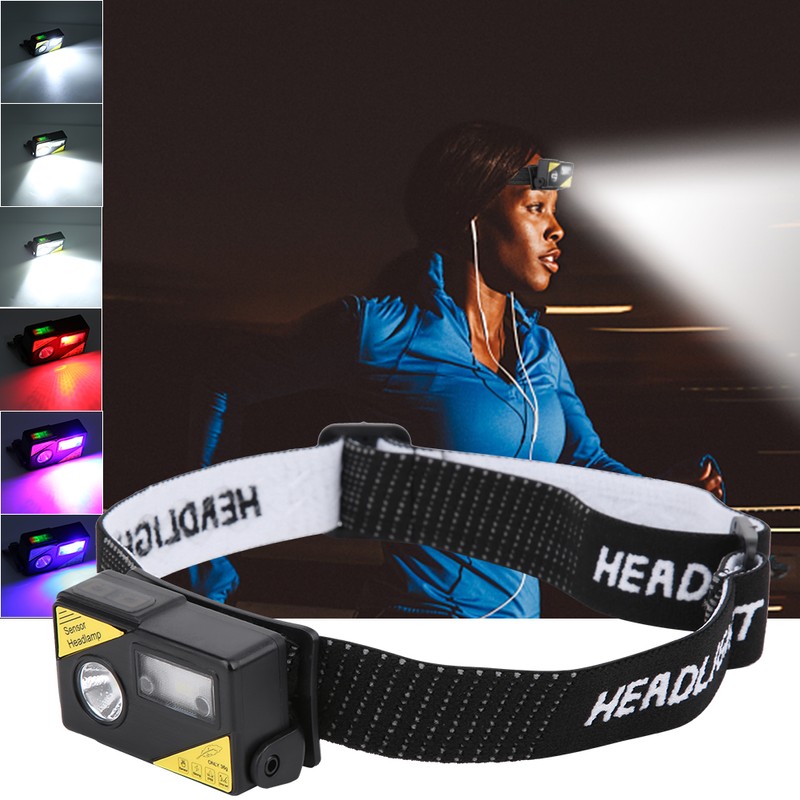 K180 LED Lightweight USB Charging Headlamp Hat Clip Integrated Induction