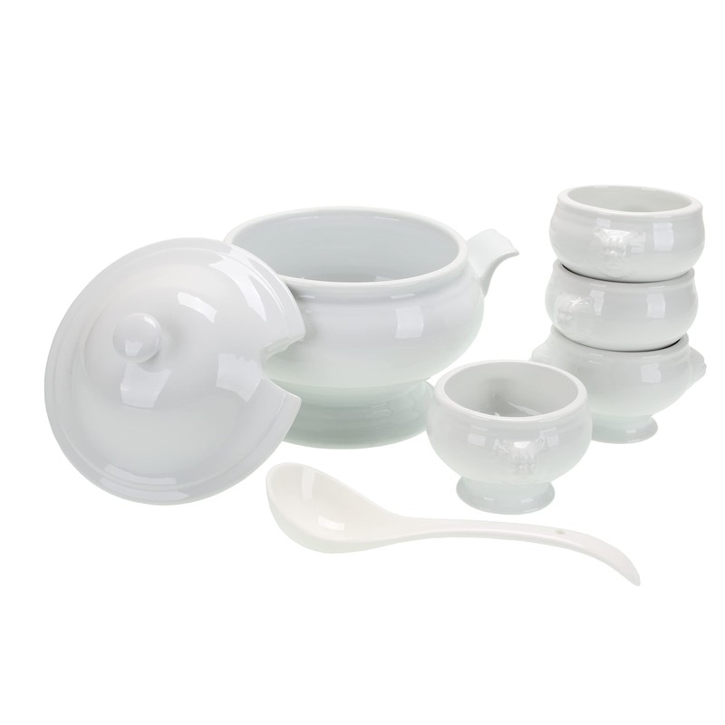 BIA Cordon Bleu Everyday Porcelain Classic Soup Tureen, Ladle &