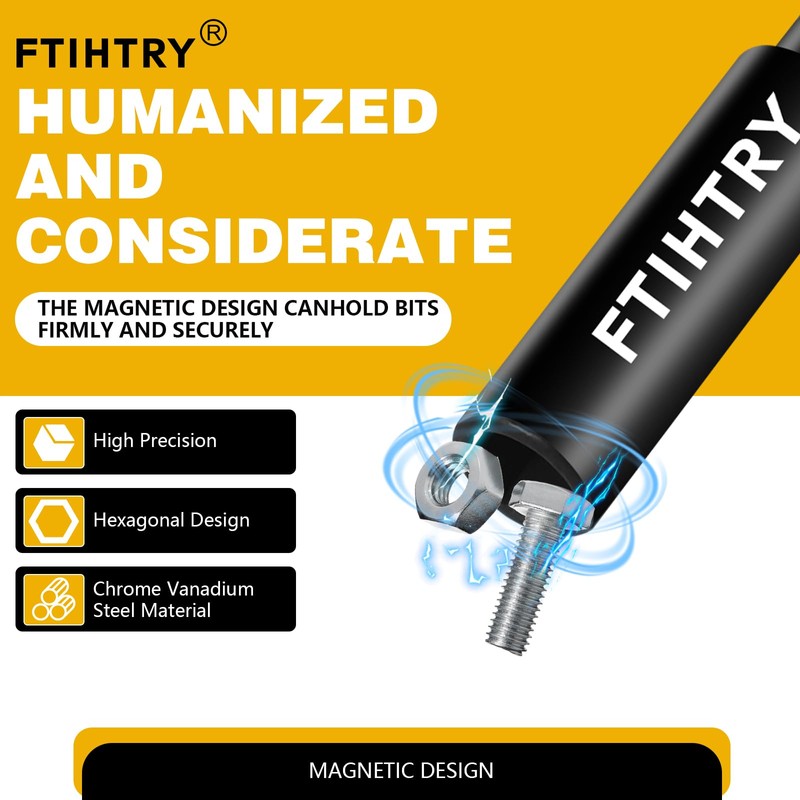 FTIHTRY 1/4”Magnetic Extension Socket Drill Bit Holder, 60mm 100mm 150mm