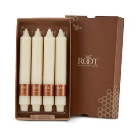 Root 9-Inch Unscented Timberline Collenette Candles, Ivory, Box of 4