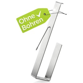 DEELIA® Kitchen Roll Holder Silver | Kitchen Roll Holder No Drilling | Roll Holder Kitchen for Gluing to the Base Cabinet or as a Kitchen Roll Holder Wall | Roll Holder | Motorhome | Holder Stainless