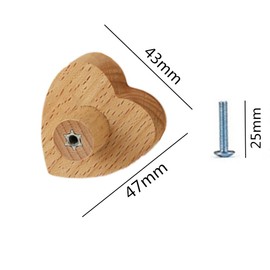 Loopunk Furniture Knobs for Kitchen Cabinets, Furniture Knobs for Kids Made of High Quality Solid Wood with Natural Texture for Cupboards and Drawers for Decoration 6 Pieces