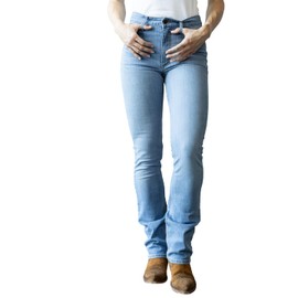 Kimes Ranch Women's Sarah Casual Durable Western High Rise Waist & Slim Bootcut Light Wash Tri-Blend Denim Jeans, 12-34