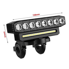 Super Bright 8 LED Bike Light USB Rechargeable Bicycle Front Headlight Waterprof