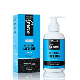 EMALLA Daily Tattoo Care Lotion 260 ml Lightweight Moisturiser for Fresh Tattoos, Relieves Itching, Retains Colour, Non-Greasy & Fragrance Free
